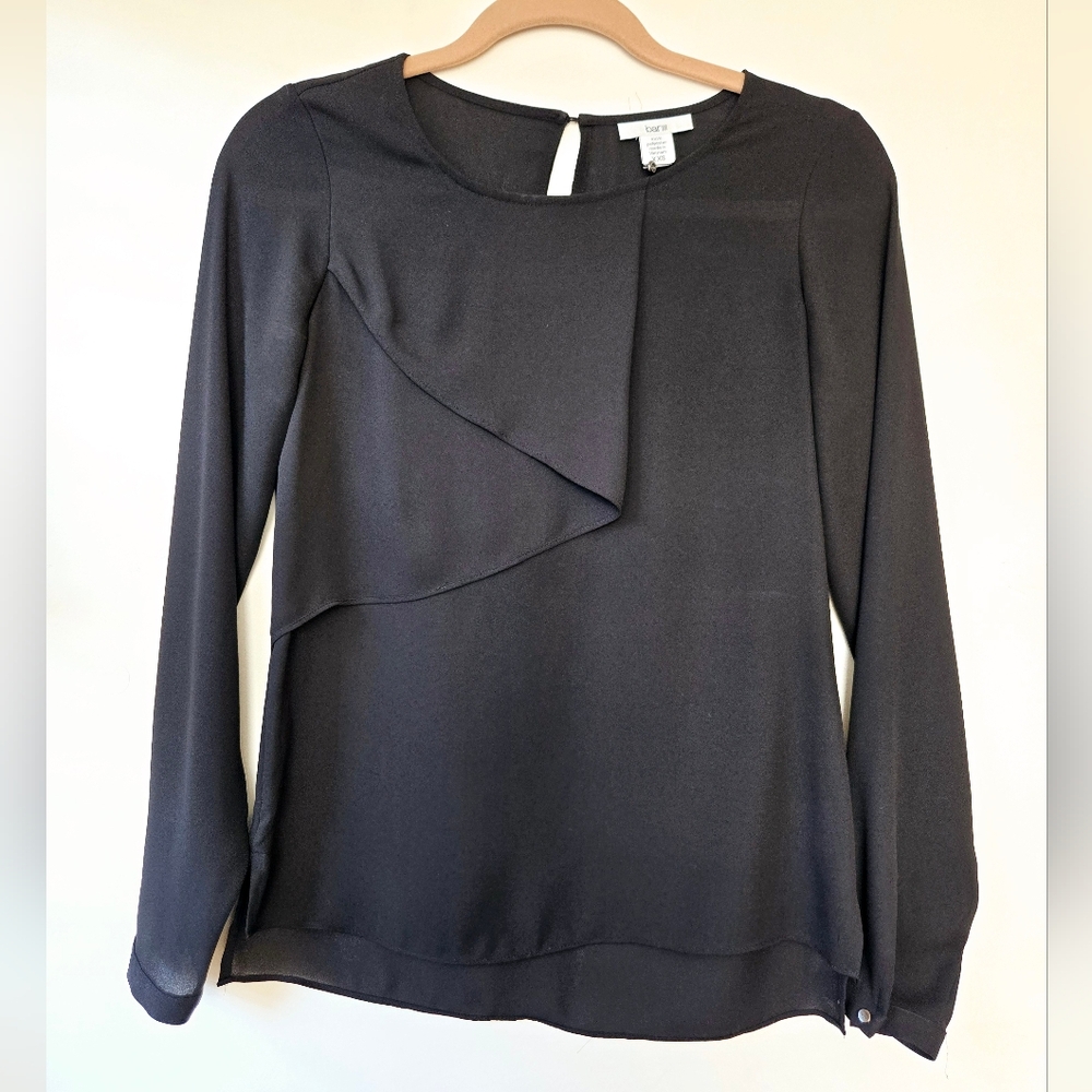 Bar III Long-Sleeve Ruffle Front Top